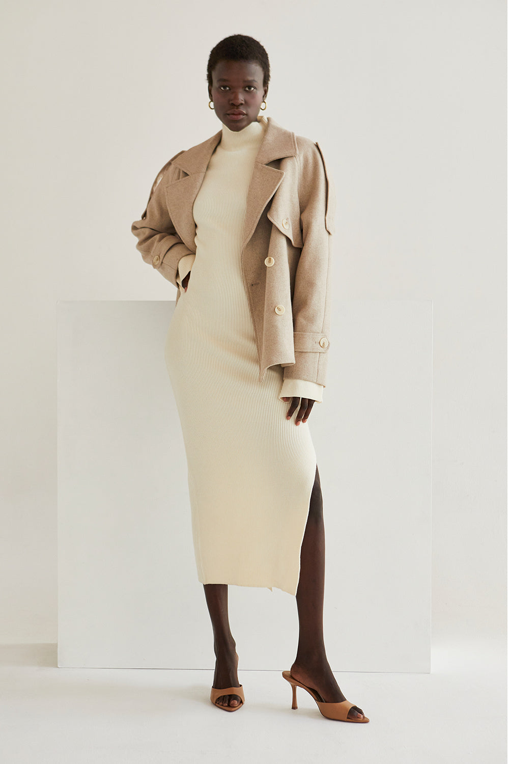 Boiled Wool Jacket - Beige | Manière De Voir USA