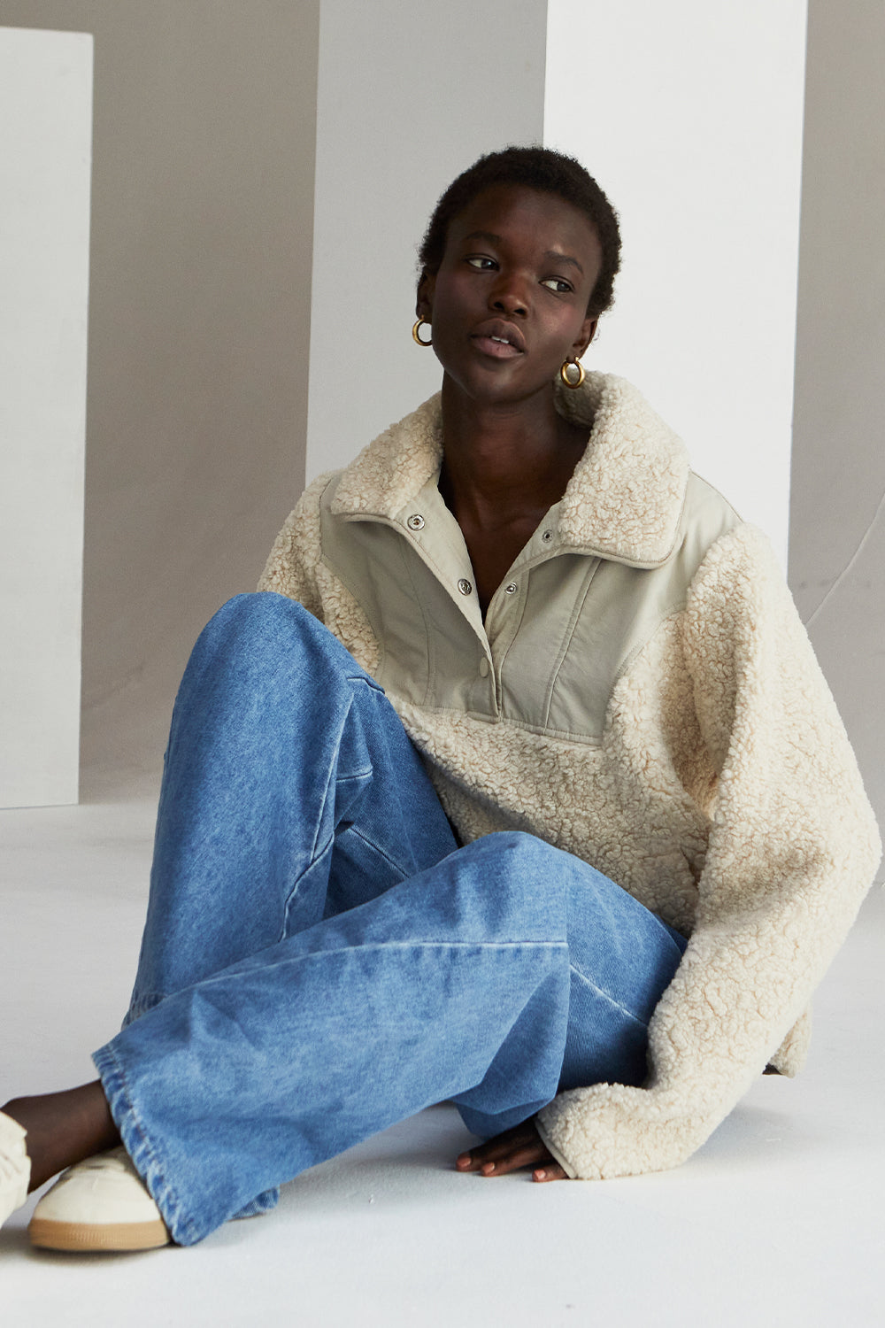 Oversized deals sherpa pullover