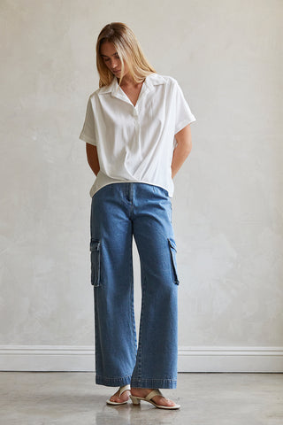 Mallory Denim Cargo Pants