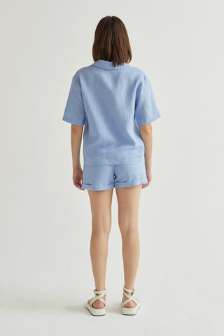 Cora Cuffed Linen Shorts