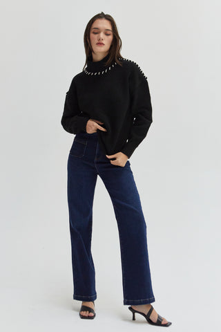 Rowan Contrast Stitch Sweater Top