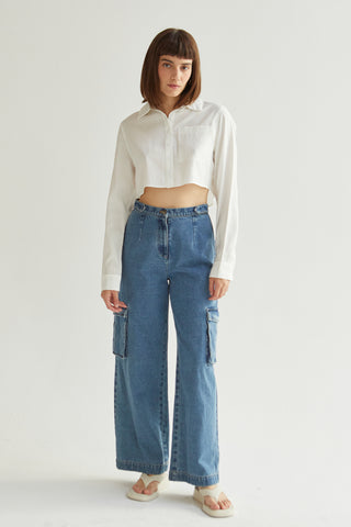 Laura Cropped Button Up Shirt
