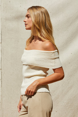 Nyla Off Shoulder Sweater Knit Top