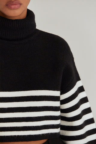 Avery Turtleneck Striped Sweater Top