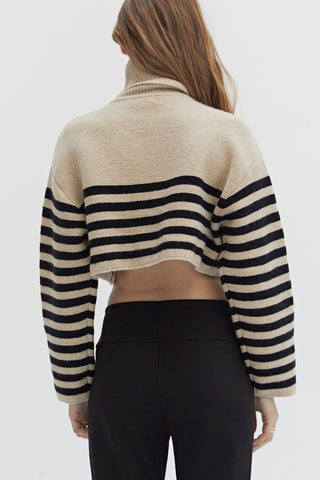 Avery Turtleneck Striped Sweater Top