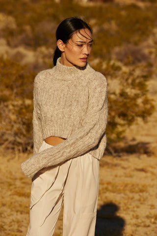 Lena Mock Neck Cropped Sweater