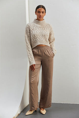 Lena Mock Neck Cropped Sweater