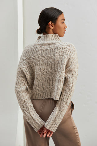 Lena Mock Neck Cropped Sweater