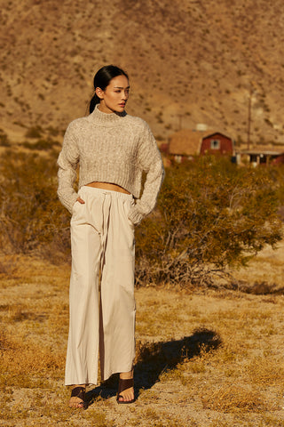 Lena Mock Neck Cropped Sweater