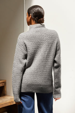 Emmi Cable Knit Mock Neck Sweater