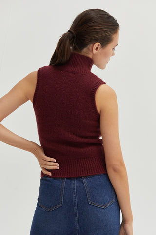 Yosira Sleeveless Turtleneck Sweater Top