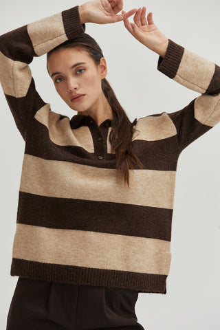 Ellon Stripe Polo Sweater