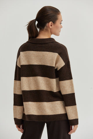 Ellon Stripe Polo Sweater