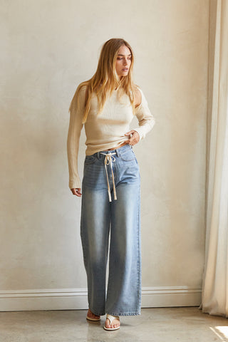 Danica Front Tie Denim Pants