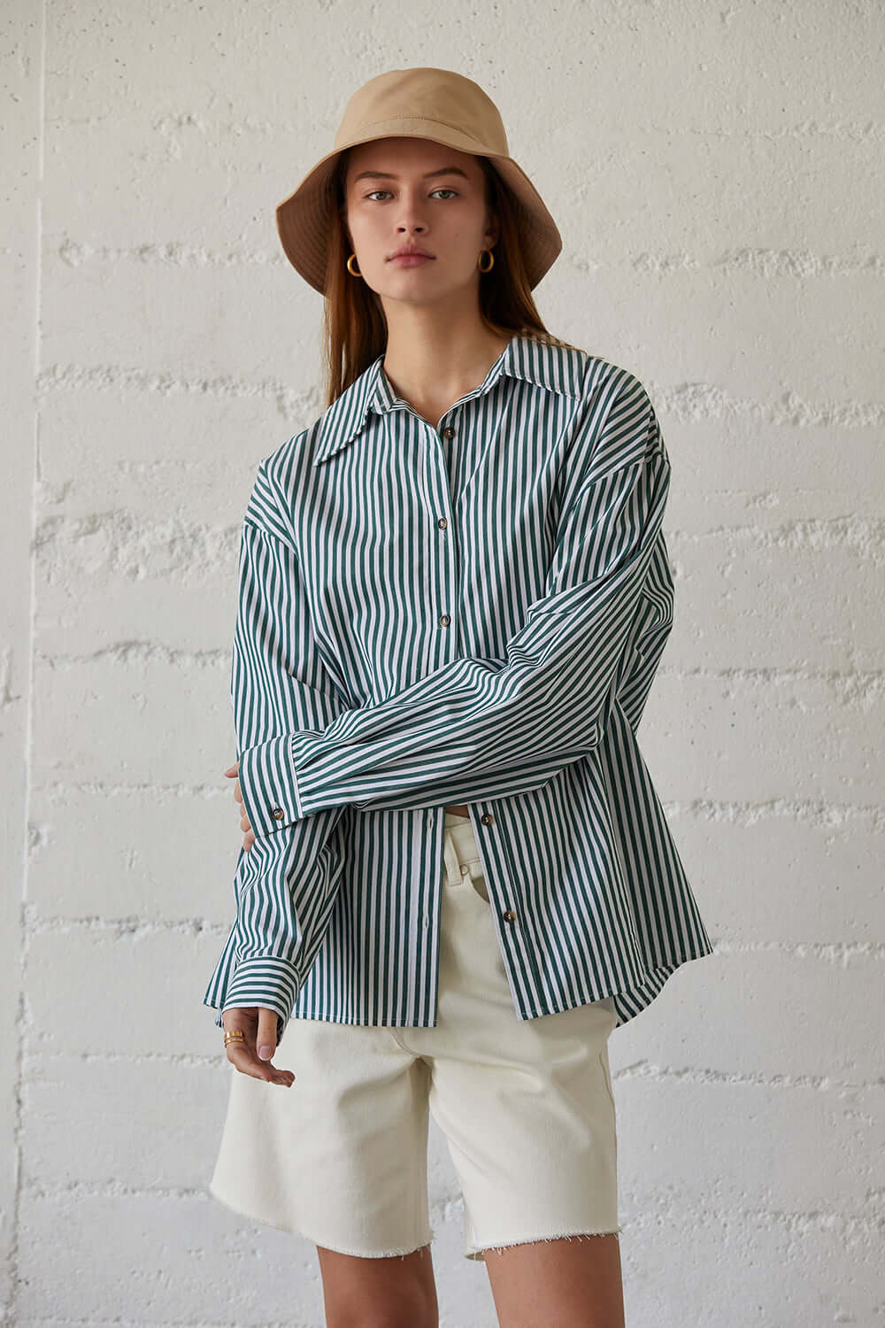 Women’s Pinstripe Shirt | Oversized Silhouette | Crescent