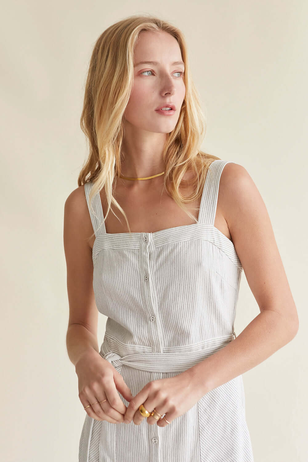 White linen outlet blend dress