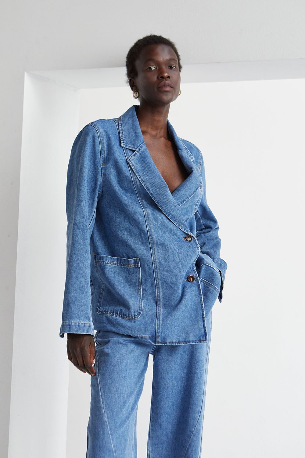 Zara hotsell denim blazer