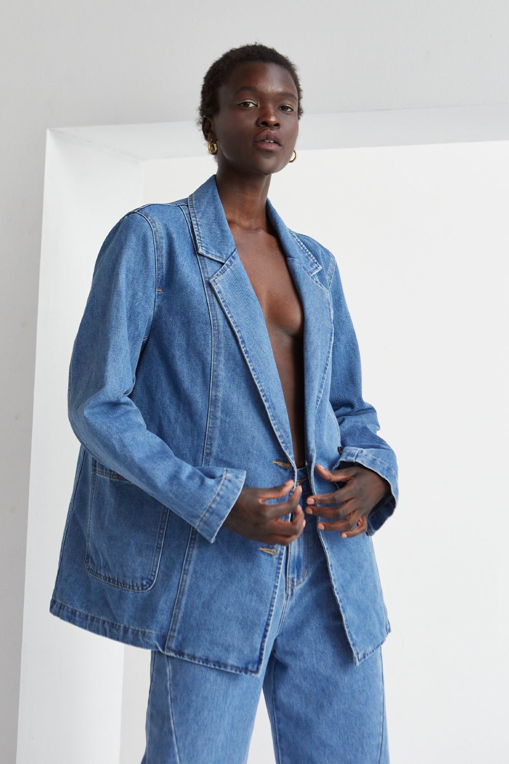 Zara hotsell denim blazer